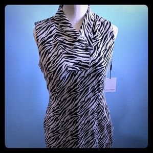 Calvin Klein zebra print sheath dress